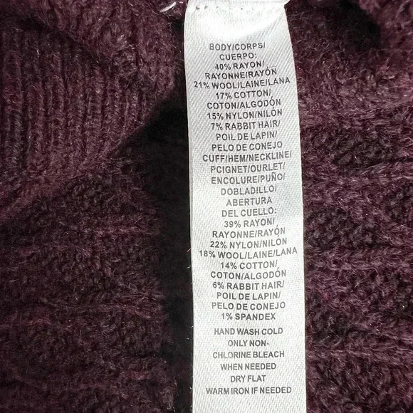 Loft Wool Blend Long Sleeve Purple Sweater Dress - Picture 4 of 6